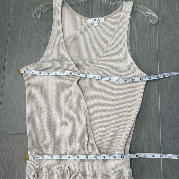 LBLC The Label Samantha High Waisted Ribbed Jumpsuit in Oatmeal Beige Revolve M - Picture 13 of 16